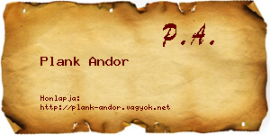 Plank Andor névjegykártya